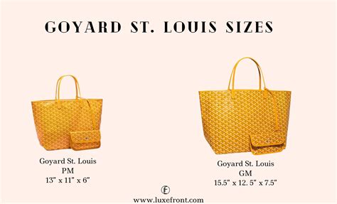 goyard tote measurements|goyard tote sizes comparison.